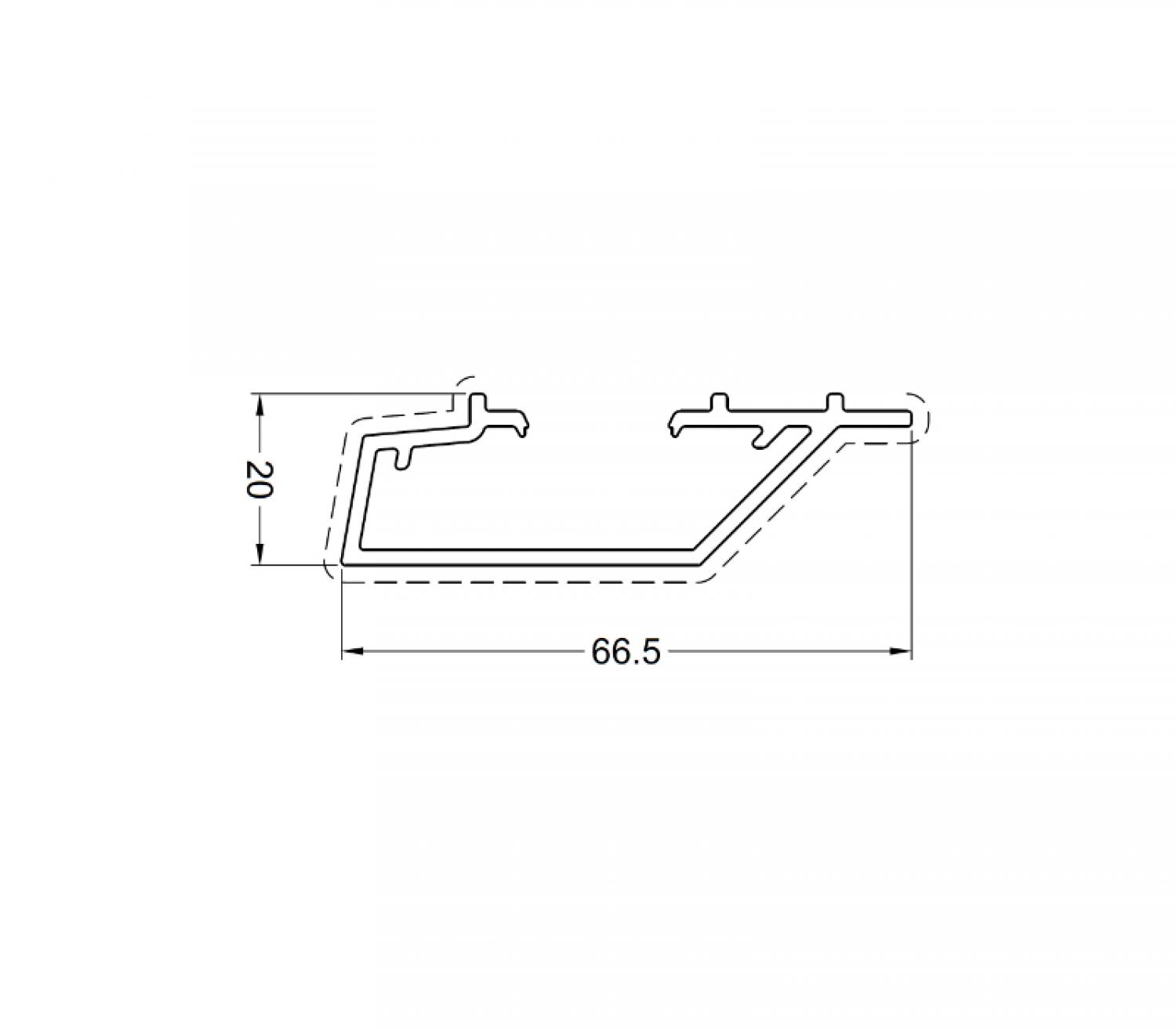 DW233 Abdeckprofil horizontal 20mm