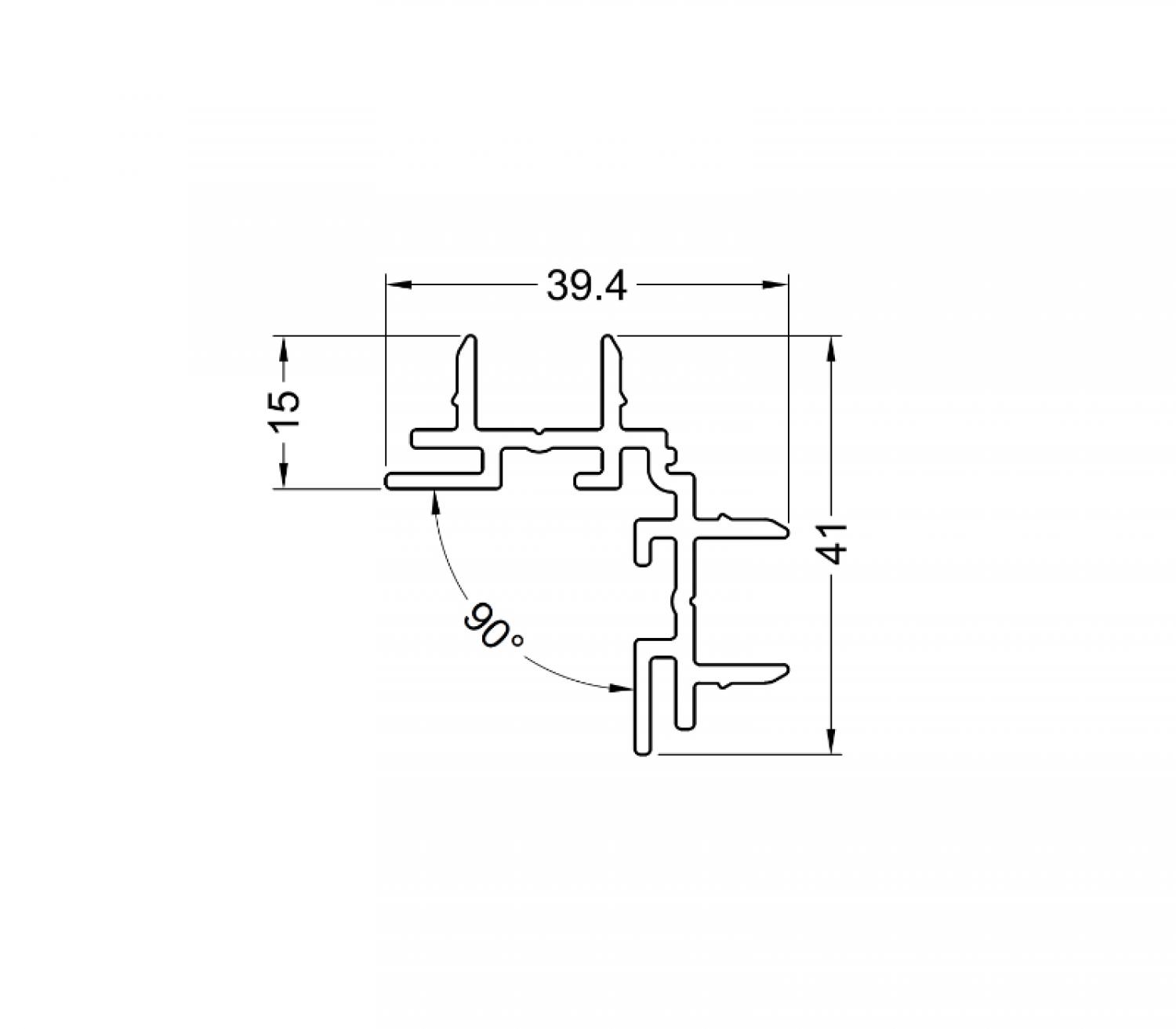 DW250N Eckprofil 90°